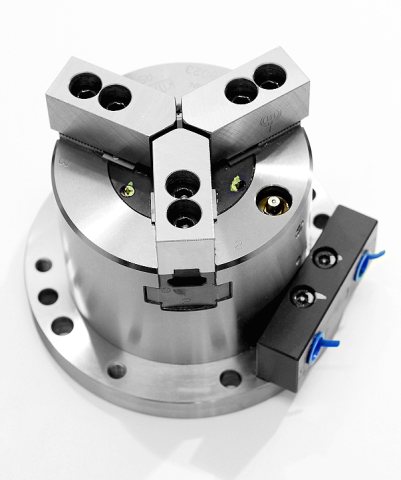 Spannstock 6" (165 mm) mit eingebautem Pneumatik-Zylinder