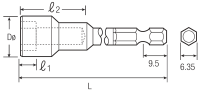 Sechskant-Steckschl&amp;#252;ssel nicht-magnetisch